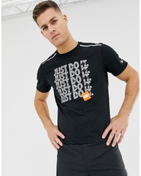 Nike Running Just Do It Print T Shirt In Black 930163 010