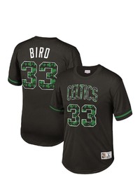 Mitchell & Ness Larry Bird Black Boston Celtics Player Name Number T Shirt