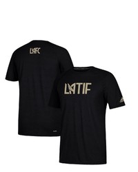 adidas Latif Blessing Black Lafc Wordmark Raglan Climalite T Shirt