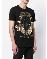 Billionaire Leonardo Metallic Print T Shirt