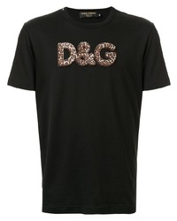 Dolce & Gabbana Leopard Patch Logo T Shirt