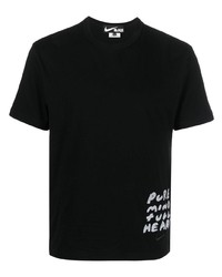 Black Comme Des Garçons Lettering Print Cotton T Shirt