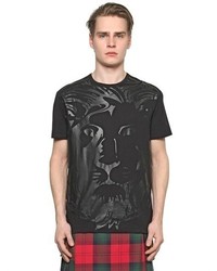 Versus Lion Printed Cotton Jersey T Shirt
