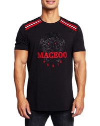 Maceoo Lion Red Black Graphic Tee