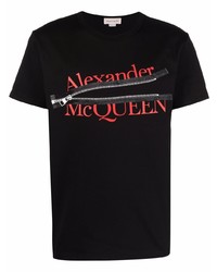 Alexander McQueen Logo And Zip Print T Shirt