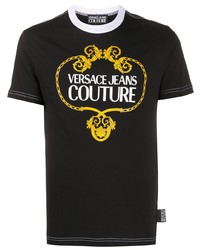VERSACE JEANS COUTURE Logo Baroque Print Cotton T Shirt