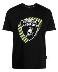 Lamborghini Logo Crest Print T Shirt