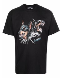 DOMREBEL Logo Dog Print T Shirt