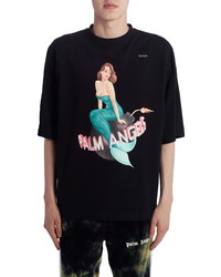 Palm Angels Logo Mermaid Graphic T Shirt