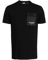 Karl Lagerfeld Logo Print Chest Pocket T Shirt