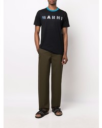 Marni Logo Print Colour Block T Shirt