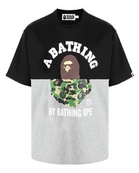 A Bathing Ape Logo Print Colourblock T Shirt