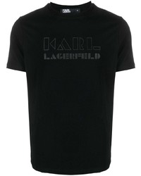 Karl Lagerfeld Logo Print Cotton Blend T Shirt
