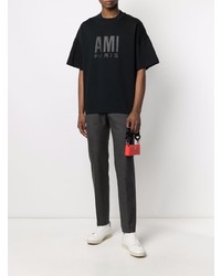 Ami Paris Logo Print Cotton T Shirt