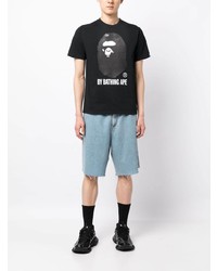 BAPE BLACK *A BATHING APE® Logo Print Cotton T Shirt