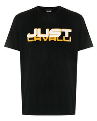 Just Cavalli Logo Print Cotton T Shirt