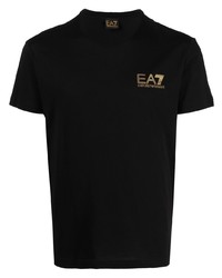 Ea7 Emporio Armani Logo Print Cotton T Shirt