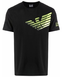 Ea7 Emporio Armani Logo Print Cotton T Shirt