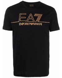 Ea7 Emporio Armani Logo Print Cotton T Shirt