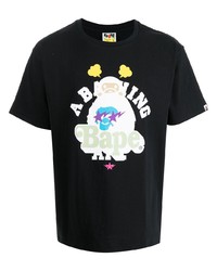 A Bathing Ape Logo Print Cotton T Shirt