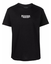 Pleasures Logo Print Cotton T Shirt