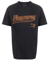 Pleasures Logo Print Cotton T Shirt
