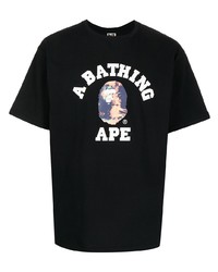 A Bathing Ape Logo Print Cotton T Shirt