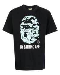 A Bathing Ape Logo Print Cotton T Shirt