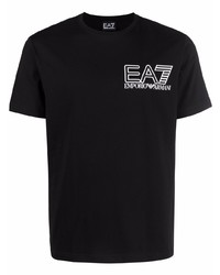 Ea7 Emporio Armani Logo Print Cotton T Shirt