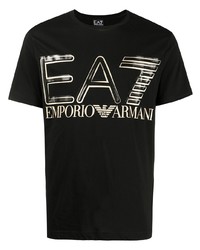 Ea7 Emporio Armani Logo Print Cotton T Shirt