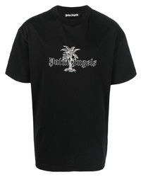 Palm Angels Logo Print Cotton T Shirt