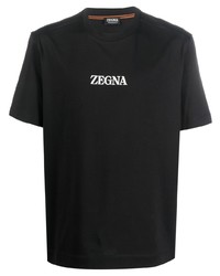 Zegna Logo Print Cotton T Shirt