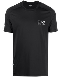 Ea7 Emporio Armani Logo Print Cotton T Shirt