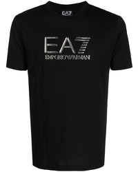 Ea7 Emporio Armani Logo Print Cotton T Shirt