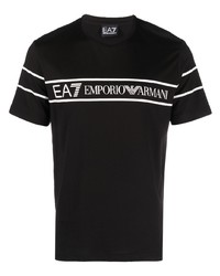 Ea7 Emporio Armani Logo Print Cotton T Shirt