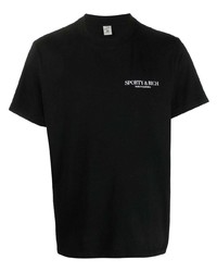 Sporty & Rich Logo Print Cotton T Shirt