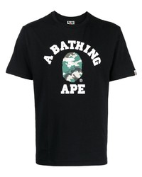 A Bathing Ape Logo Print Cotton T Shirt