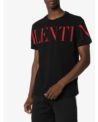 Valentino Logo Print Crew Neck T Shirt