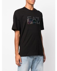 Ea7 Emporio Armani Logo Print Crew Neck T Shirt