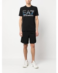 Ea7 Emporio Armani Logo Print Crew Neck T Shirt