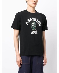 A Bathing Ape Logo Print Crew Neck T Shirt
