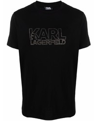 Karl Lagerfeld Logo Print Crew Neck T Shirt