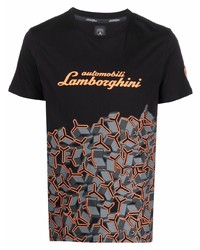 Automobili Lamborghini Logo Print Crew Neck T Shirt