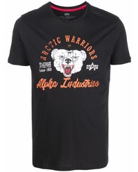 Alpha Industries Logo Print Crew Neck T Shirt