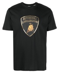 Automobili Lamborghini Logo Print Crew Neck T Shirt