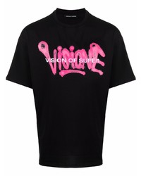 Vision Of Super Logo Print Crewneck T Shirt