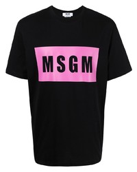 MSGM Logo Print Crewneck T Shirt