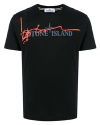 Stone Island Logo Print Detail T Shirt