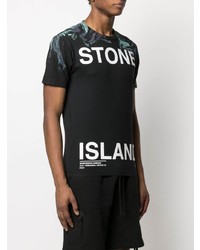 Stone Island Logo Print Dye Effect T Shirt