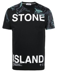 Stone Island Logo Print Dye Effect T Shirt